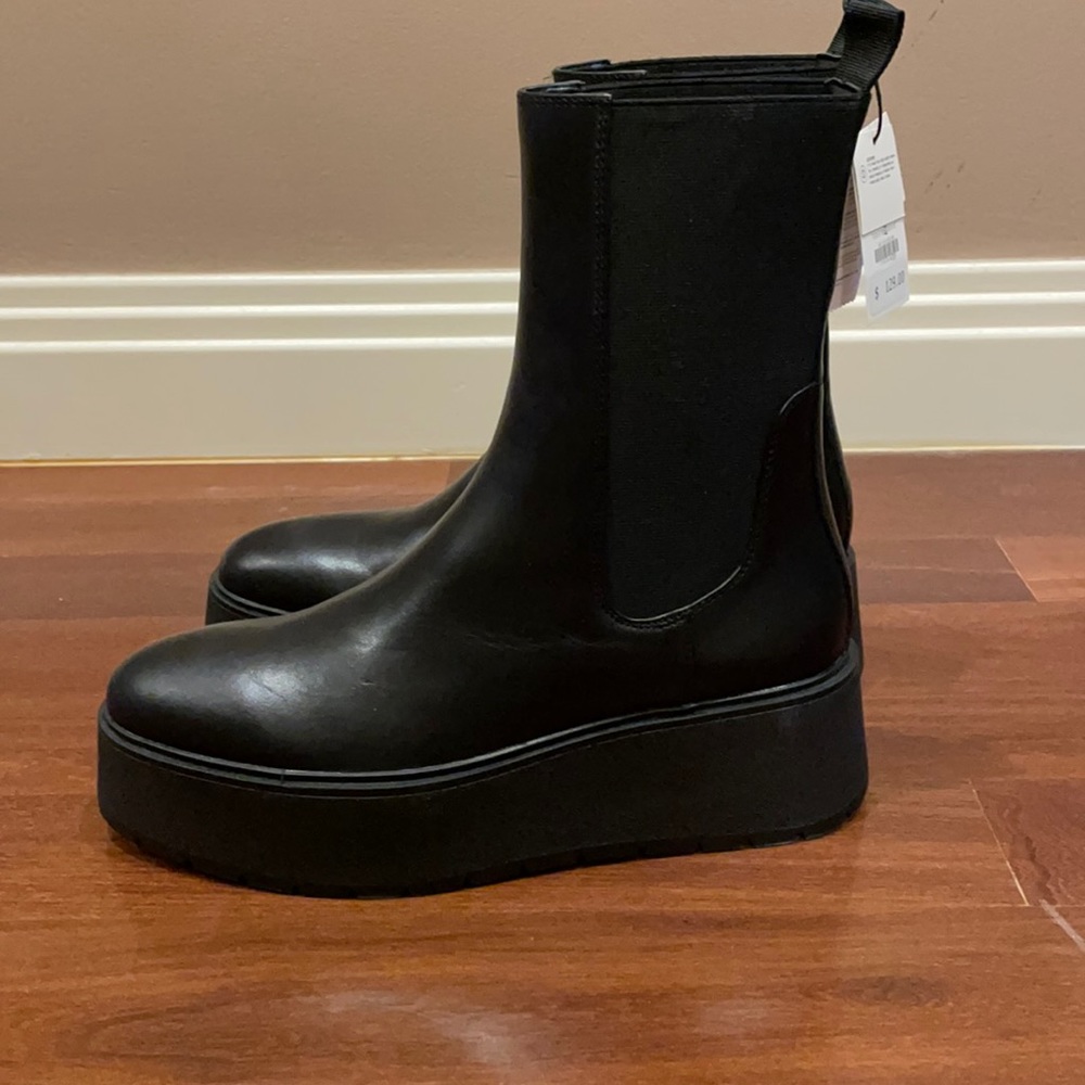 Zara leather platform bootie new never worn size 8